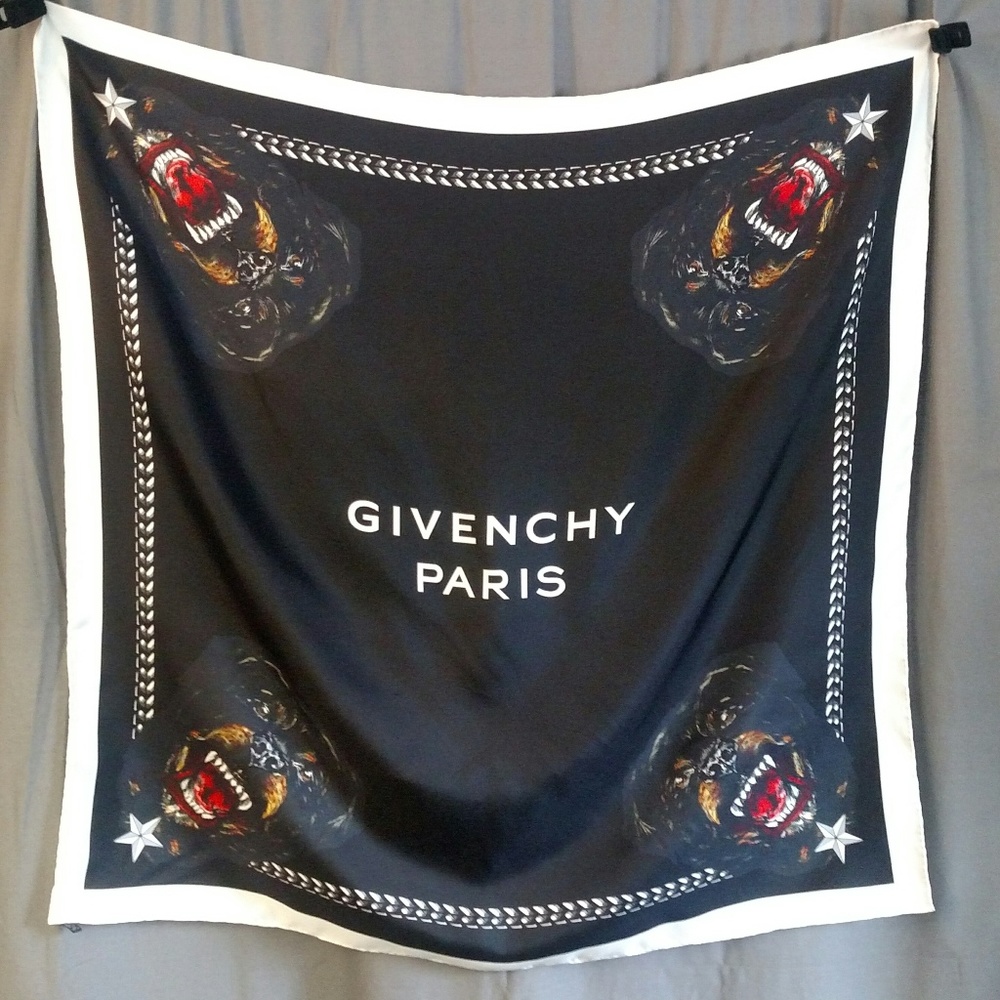 Givenchy Rottweiler Silk Scarf 35"- Pre-Owned